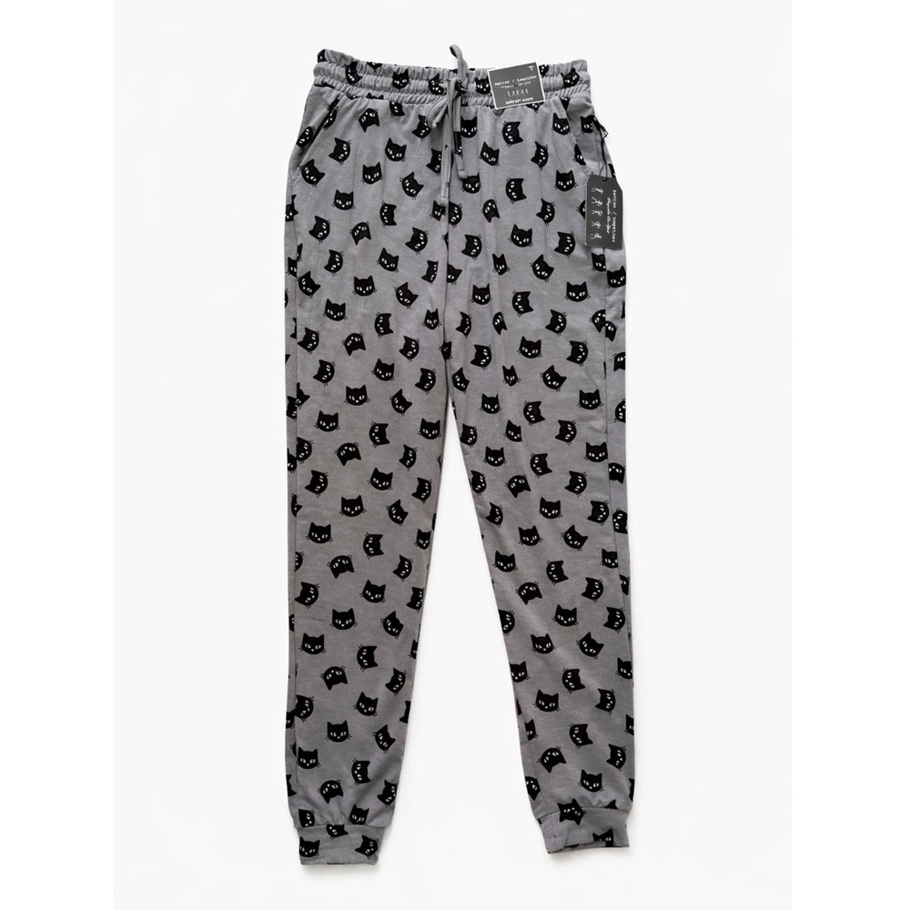 NWT Better Together Black Cat Gray Super Soft Joggers Size Small
